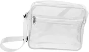BESPORTBLE Transparent Messenger Bag Transparent Pvc Bag Outdoor Carry Bag Transparent Small Bag Large Capacity Bag Shopping Use Bag Fashion Makeup Bag Shoulder Bag Clear Crossbody Bag White