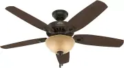 Fan Company 53091 Builder Deluxe Indoor Ceiling Fan with LED Light and Pull Chai