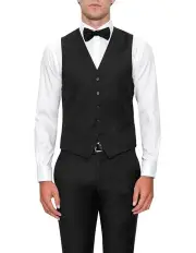 [Cambridge] Modern Fit Taurus Suit Vest in Black FYF001
