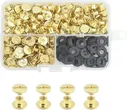 [JINTANG] 100 Pieces Chicago Book Screws, M5 x 4 mm Binding Screws kit, Screw Rivets for Leather, Leather Rivet Set, Used for DIY Leather Craft Clothing Bag, Shoes, Books and Decoration (Gold)