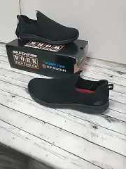 Skechers Women's SZ 11 Work Non Slip Relaxed Fit UltraFlex Blk Slip On #108034