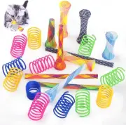 22PCS Cat Interactive Toys, Cat Spiral Spring Cat Tube Spring Toy Interactive
