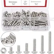 180-Piece [M4] Stainless Steel Hex Socket Button Head Cap Bolts Screws Nuts Assortment Kit (M4)