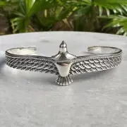 Handcrafted 925 Sterling Silver Bird Tribe Passenger Pigeon Cuff Bracelet