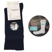 6 Pairs Men's Women's Bamboo Diabetic Loose Top Socks Wide Comfort Circulation - Navy