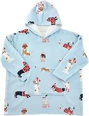 MyHouse Cosy Sherpa Hooded Blanket - Winter Dogs