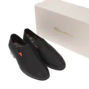 Santoni NWB Formal Dress / Tux Loafers Size 8.5 9.5 US In Solid Black