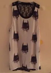 Ladies Batgirl Lace Tank Top XLarge DC Comics Man Of Steel Superman