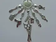 HAIR STYLIST COSMETOLOGY HAIR DRESSER REAR VIEW MIRROR CAR CHARM MOBILE ORNAMENT