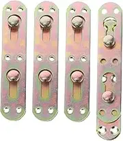 PLAFOPE 4Pcs Heavy Duty Bed Frame Hinges Headboard Brackets Bed Rail Fittings for Easy Assembly and Strong Connection with Furniture