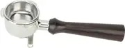 54mm Coffee Portafilter, Stainless Steel Coffee Spout Portafilter for Breville 870 880, 8 Series Universal, Double Spouts Portafilter with Wood Handle & Filter Basket, for Cafe (F African Blackwood)