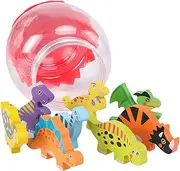 HEALSOPTHY 8pcs Wooden Dinosaur Model for Educational Playthings with Dinosaur Egg Fun Early Learning for Safe and Engaging Play