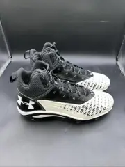 Under Armour Shoes Mens 12 Hammer Mid MC Football Cleats 3022173-001 Black White