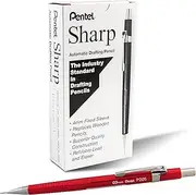 Pentel Sharp Mechanical Pencil, (0.5mm), Metallic Red Barrel, Box of 12 (P205MB)
