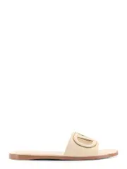 [Valentino Garavani] Valentino Garavani-Vlogo Cut-Out Leather Slides-Donna 39