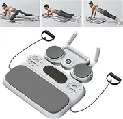 6 in 1 Multifunctional Training Board, Automatic Rebound Abdominal Wheel Trainer, Intelligent Timing and Counting Thickened Elbow Pads Multiple Anti-Slip Bases for Stomach Workout