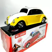 Taxi Car Portable Bluetooth Audio Speaker LED Lights AUX TF Card FM Radio Yellow