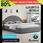 ALFORDSON Bed Frame Queen Double King Single Gas Lift Storage Base Grey Fabric