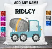 Cement Truck Cushion Cover Throw Pillow Reversible Sequins Personalised