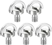 uxcell 1/4-20 Thread 13mm Length D-Ring Stainless Steel Camera Fixing Screws, 5 Pack D Shaft Quick Release Plate Screw for Camera Tripod/Monopod, Silver