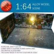 1:64 Diorama Car Parking lot Scenery Background Scene Display Model W/LED light