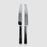 $36 Couzon Silver Ato Hammered Dinner Knife 2 Pack
