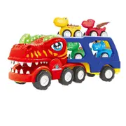 5-in-1 Dino Transport Carrier Trucks Toys for Kids with Sounds & Lights