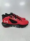 Size 11 Men’s Under Armour UA Lockdown 6 Basketball Shoes Black Red 3025616-600