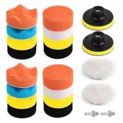 3'' 22PC Foam Drill Polishing Cone Pad Kit Car Hub Waxing Buffing Wheel Polisher
