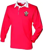 [Super Lemon] Wales Welsh Cymru Adults Long Sleeve Rugby Shirt Exclusive Retro Vintage Mens Womens Unisex Red Shirt, Great for Any Welsh Rugby Fans for 6 Nations and World Cup