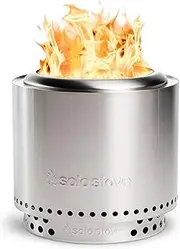 Solo Stove Ranger 2.0 with Stand, Smokeless Fire Pit | Wood Burning Fireplaces with Removable Ash Pan, Portable Outdoor Firepit - Ideal for Camping, Stainless Steel, H: 38.7 cm x Dia: 38 cm, 7.5 kg
