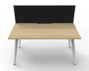 RAPIDLINE RAPID ETERNITY SINGLE SIDED WORKSTATION With Screen 1 Person W1800 x D750 x H730mm Natural Oak Top White Frame