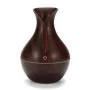 USB Electric Wood Grain Ultrasonic Cool Mist Humidifier Aroma Essential Oil Diffuser LED lights
