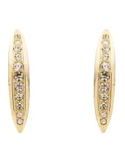 [Barcs] Elongated Crystal Earrings in Gold