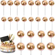 24 PCS Balls Cake Topper Foam Ball Cake Picks Mini Balloon Cupcake Insert Bubble
