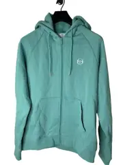 Sergio Tacchini Serif Logo zip up hoodie Canton men's size medium NEW NWT