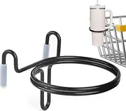 Acunny Shopping Trolley Drink Holder, Portable Stainless Steel Drinking Cup Holder, Double Ring Design with Holder for Coffee Cups and Cone Cups