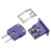 E Type Thermocouple Wire Connectors Male Plug with Panel Mount Mini Socket
