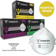 Trident® Surgical P2 Respirator Level 3 Hospital Grade Face Masks, Individually Packaged, Box/20 ~ Regular Extended Length Head Straps