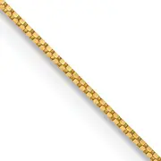 14K Yellow Gold 24 Inch .7mm Box With Spring Ring Clasp Chain