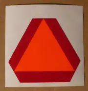 SMV Decal for Pedal Tractors or Implements Adhesive-backed 2-3/4" Tall XP2
