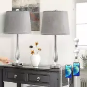 24" Touch Table Lamps for Bedroom Set of 2, 3 Way Dimmable Bedside Nightstand La