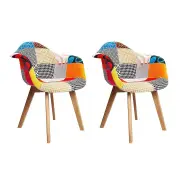 Set of 2 Fabric Dining Chairs