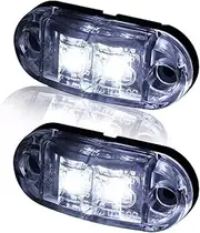 Turn Signal Light for Trailer Trucks Cars Waterproof Oval Side Marker Warning Light Red Orange LED 12/24V LED Side Marker Lights Durable Turn Signal (White