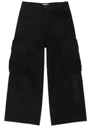 Honor The Gift Wide-leg Cotton Cargo Trousers - Black - S S