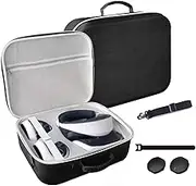 HUAYUWA Hard VR Carrying Case for PS VR2, All-in-One Protective Case Compatible for PlayStation VR2 Headset and Touch Controllers, for VR2 Home and Travel Storage Bag, Black & Grey, Bag Organiser