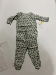 Burt's Bees Baby Starry Chalet Bodysuit & Pant Set - Cloudy 0-3 Mos (c95)