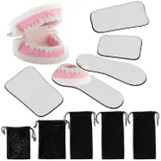 5 Pieces Dental Mouth Mirror Occlusal Reflector Mirror Intraoral Photography Mirror 2 Sided Dental Plated Glass Intraoral Photo Reflector Dental Mirro
