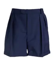 Bally Pleated-Detail Turn-Up Hem Shorts navy blue