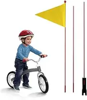 Bicycle Flag Pole Adjustable Safety Pole Flag for Bicycle Trailer | Adjustable Height and Tear Resistant Safety Flag for Cycling